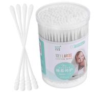 HAMPPLIES Cotons-tiges pour Soins de Bébés 200 Pcs en Coton Blanc Double Tête avec Embouts Ellipse et Spirale pour Maquillage et Nettoyage Délicat
