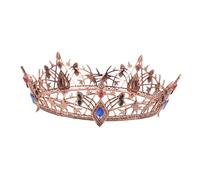 HAMPPLIES Couronne de Mariée Médiévale pour Femme Coiffe Vintage de Bal Accessoires de Cheveux Rétro Couronne de Reine pour Fêtes et Cosplay Renaissance