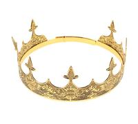 HAMPPLIES Couronne de Roi Vintage pour Homme Légère et Ajustable Accessoire Médiéval Élégant pour Cosplay Anniversaire et Fêtes