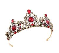 HAMPPLIES Couronne Mariage Femme Baroque Rouges Diadème Nuptial Élégant pour Mariage Fiançailles et Fêtes