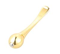 HAMPPLIES de Massage pour Soin Contour des Yeux Alliage de Zinc Roller Doux pour Circulation Rides Outil Portable pour Visage et Yeux Double avec Cuillère à Crème Couleur Or