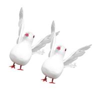 HAMPPLIES Décoration Pigeon Artificiel Mousse et Plumes Réalistes Figurine Micro Colombe Statue pour Décor Oiseaux Intérieur et Extérieur