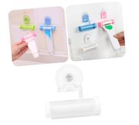 HAMPPLIES Distributeur De Dentifrice à Sucette Murale Presseur à Dentifrice Réutilisable Avec Support Accessoire Pratique Pour Salle De Bain Et Cuisine Blanc