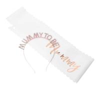 HAMPPLIES Ensemble Bandeau Future Maman et Écharpe de Maternité Réglable en Tissu Doux Couleur Beige Clair, Accessoires Photo Shower, Présents Naissance Fille, Décoration Fête Prénatale