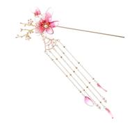 HAMPPLIES Épingle à Cheveux Vintage avec Pompon Design Fleur Jade Artificiel Accessoire Élégant et pour Hanfu Traditionnelles Style Rétro Chinois