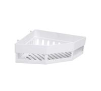 HAMPPLIES Étagère Angle Salle de Bain Adhésive Blanche Rangement Mural sans Perçage pour Support Panier Drainant pour Cosmétiques et Accessoires