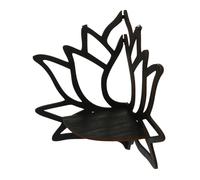 HAMPPLIES Étagère d'angle Murale en Bois avec Motif Fleur De Lotus Support De Rangement Flottant Décoratif pour Cuisine Et Salon Étagère d'angle Robuste Et Polyvalente 11.02X9.84X5.51In