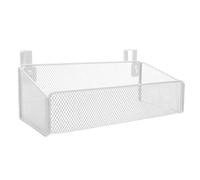HAMPPLIES Étagère de Chevet Suspendue Blanche Petite Taille 2 Crochets Panier de Rangement en Métal pour Lit Superposé Organisateur Multifonction pour Bureau et Dortoir Support Pratique