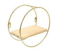 HAMPPLIES Étagère Murale de Salle de Bain Dorée Petite Ronde, Acier Inoxydable Antirouille, sans Perçage Imperméable, Rangement Pratique pour Toilettes, Bain Cuisine, Compacte