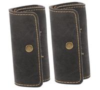 HAMPPLIES Étui de Rangement en Cuir PU Noir, Porte-médiators pour Guitare et Ukulélé, 2 Pièces, Design Élégant et Solide, pour Transporter Un Petit Paquet Lors Sorties