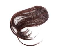 HAMPPLIES Extensions Cheveux à Clipser Frange Synthétique Résistante Chaleur Mèches Naturelles Foncées Coiffure avec Fibres Matifiées Coupe Personnalisable Style Réaliste pour Usage