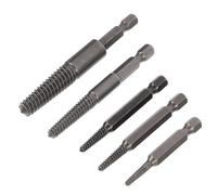 HAMPPLIES Extracteur de Vis Cassées 5 Pcs, Forets Extracteurs à Tige Hexagonale, Outil Professionnel pour Vis et Boulons Endommagés, Compatible Perceuse, Réparation et Bricolage