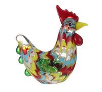 HAMPPLIES Figurine de Coq Créative Verre Coloré Ornement de Bureau Unique pour Décoration Intérieure Modèle Animal Artistique Compact et Élégant