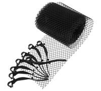 HAMPPLIES Filet de Protection de Gouttière Anti-feuilles 16 Cm X 6 M en Maille Résistante 8 Crochets, Grille Protège-gouttières Solide pour Remplacement et Entretien Toiture, Installation