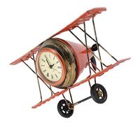 HAMPPLIES Horloge de Table Avion Rétro Forgé Décoration Vintage Bureau Salon Pendulette Élégante et Silencieuse Ornement Classique pour Maison et Bureau