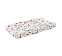 HAMPPLIES Housse de Matelas en Coton Imprimé Forêt Animale, Tissu 100% Coton, Taille Standard, Housse Amovible et Lavable, Protège-Drap pour Table, pour Bébé Fille, Douceur et Confort