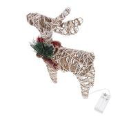 HAMPPLIES Iron Art Lighted Christmas Reindeer Décor Creative LED Deer Figurine for Indoor Outdoor Holiday Centerpiece and Patio Lawn Decoration