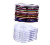 HAMPPLIES Kit de Décoration Ongles avec Ruban Autocollant de Tapes pour Manucure et Distributeur Transparent Accessoires DIY pour Parties et Événements