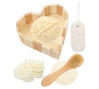 HAMPPLIES Kit de Nettoyage Corps Brosse et Pierre Ponçage Gommage pour Bain et Accessoires de Bain Pratiques et Suspendables pour Peau Exfoliation