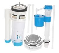 HAMPPLIES Kit de Remplacement Valve Toilette Complet avec Flotteur Silencieux Bouton Poussoir Double Chasse Système Conversion Remplissage pour Réservoir Wc