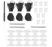 HAMPPLIES Kit de Réparation pour Stores Plissés Rv avec Ressorts Double Roue Accessoires de Remplacement pour Stores à Cordon Compatible Rideaux Plissés Camping car Noir
