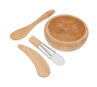 HAMPPLIES Kit DIY de Beauté Bol en Bois pour Préparation Masque Facial, Spatule de Mélange et Pinceau en Polyester, Léger et Pratique pour Soins Peau Plusieurs styles