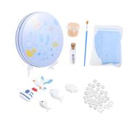 HAMPPLIES Kit Empreintes Mains Et Pieds Bébé -né Léger Bleu, Ensemble Souvenir Moulage Plâtre, Kit Moulage Délicat Pour Bébé, Présent Naissance, Utilisation à Domicile, Mères Et Pères, 1 Coffret