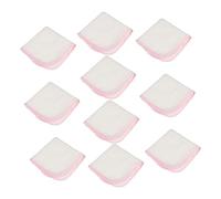 HAMPPLIES Lot de 10 Serviettes en Pur Coton Double Épaisseur pour Bébé, Mouchoirs Absorbants Rouges Petits, Carrés Multifonctions pour Visage -né, Soins Doux et Respirants