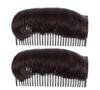 HAMPPLIES Lot de 2 Accessoires Coiffure pour Femmes Inserts pour Rehaussement de Cheveux de Demi-donut Couleurs Noir et Brun Foncé Coussinet Volumisant pour Chignon et Queue de Cheval