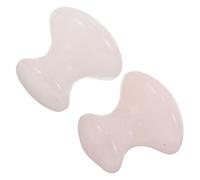 HAMPPLIES Lot de 2 Bâtons de Massage Gua Sha de Champignon, Pierres de Jade Naturelle, Masseurs Faciaux pour Visage, Cou et Corps, Outil Bien-être Détente à Domicile