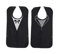 HAMPPLIES Lot De 2 Bavoirs Repas Imperméables Pour Hommes Adultes, Taille Moyenne, Tissu Résistant Et Lavable, Protection Anti-taches Pour Personnes Âgées, Usage Quotidien à Domicile Rééducation