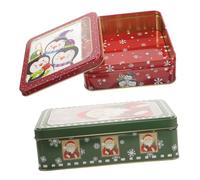 HAMPPLIES Lot De 2 Boîtes Présents Carrées En Métal Transparent Pour Bonbons Noël, Emballage Festif De Fête, Boîte Décorative Pellicule Pvc, Emballage Gourmand Pour Présents D’hiver