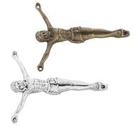 HAMPPLIES Lot De 2 Pendentifs Croix Homme En Alliage Solide Style Ancien JéSus Crucifix Pour Collier Bracelet Diy Bijoux Vintage 2 Pcs 2.05X1.61X0.16In