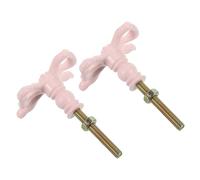 HAMPPLIES Lot de 2 Poignées de Tiroir Vintage en Métal Rose Poudré, Style Nœud Rétro, Poignées Décoratives pour Commode, Armoire et Meuble pour Garçon et Filles, Accessoires de