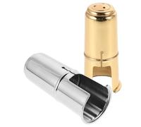 HAMPPLIES Lot de 2 Protège-becs en Métal pour Clarinette si B Capuchons de Protection Doré et Argenté Accessoires pour Embouchures D'instruments à Vent, Compatibles Saxophone Alto