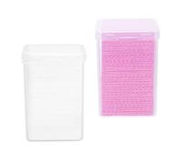 HAMPPLIES Lot De 200 Lingettes Nettoyantes Pour Colle D’extensions De Cils, Feuilles De Coton Double Boîte, Sans Peluches, Dissolvants De Résidus Pour Salons De Beauté Et Usage Personnel