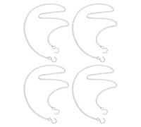HAMPPLIES Lot de 4 Chaînes Suspendues Argentées en Acier Haute Résistance, Solution Flexible et Facile à Installer pour Affichage Commercial Intérieur de Bannières et Jardinières