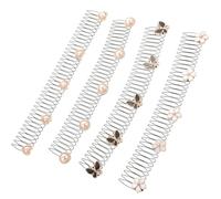 HAMPPLIES Lot de 4 Pinces à Cheveux Invisibles de U Fixation pour Mèches Rebelles Accessoires Coiffure 2 Noirs 6 Cœurs Blancs Dorés 11 Fleurs Dorées 12 Perles Blanches Outil Coiffant