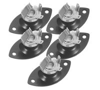 HAMPPLIES Lot De 5 Accessoires De Connexion Pour Instruments De Musique Plaque Jack Pour Guitare Football Basse Électrique Montage Ovale Entrée/Sortie Ovale Prise Jack Incurvée Noire