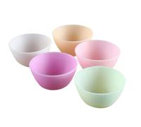 HAMPPLIES Lot De 5 Bols En Silicone Sans Odeur Taille Moyenne 10,5 x 7 Cm Bol Anti-goutte Multifonction Pour Mélange De Masque Facial Et Préparation Alimentaire Usage Domestique Couleurs Assorties