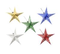 HAMPPLIES Lot de 5 Cintres de Noël en Papier Étoiles à Cinq Branches Réutilisables, Faciles à Assembler pour Décorations de Noël Suspendues en Fête ou Festival