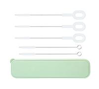 HAMPPLIES Lot de 5 Set de Brosses à Biberon Poils Souples, Goupillons de Nettoyage pour Pailles et Bouteilles en Verre, Taille Moyenne et Large, Set Boîte de Rangement, pour Gobelets