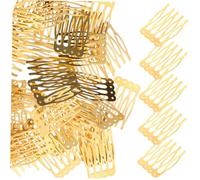 HAMPPLIES Lot De 50 Peignes De Coiffure Diy à 5 Dents Dorés, Petits Accessoires Cheveux Pour Femmes Et Filles, Outils De Coiffage Faits Main, Usage Quotidien Et Fêtes