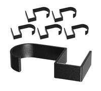 HAMPPLIES Lot de 6 Crochets Suspendus sans Perçage pour Table, en Alliage D'aluminium Noir, Support Robuste pour Paquet à Main et Parapluies, Gain de Place Bureau et Espace de