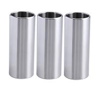 HAMPPLIES Lot de 6 Slides de Guitare Moyenne Taille en Verre Transparent et Acier Inoxydable Argenté, Accessoires pour Guitare et Basse Sustain et Justesse, pour Musiciens