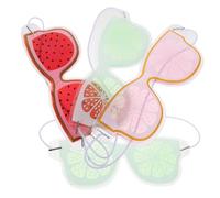 HAMPPLIES Masques Yeux en Pvc Style Fruit, Lot de 4 Pièces, Coussinets Oculaires Portables, Apaisent les Yeux et Soulagent les Maux de Tête, Usage Domestique