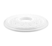 HAMPPLIES Médaillon de Plafond en PU Blanc Petit Format Anneau Décoratif Rond pour Plafonnier Compatible Éclairage Domestique et Ventilateur de Plafond Accessoire Construction Intérieur