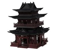 HAMPPLIES Miniature Garden Pavilion Statue Vintage Asian Zen Garden Decor for Home Office Aquarium Bonsai Micro Landscape Ornaments
