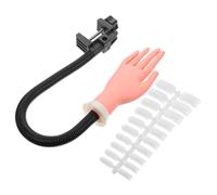 HAMPPLIES Modèle De Main D'entraînement Ongles Artificiels Format Moyen En Silicone Souple Pratique Du Bout Des Ongles Pour Nail Art Débutants Avec Support