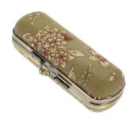 HAMPPLIES Organisateur de Rouge à Lèvres Rétro avec Miroir Boîte à Cosmétiques Portable Étui Compact pour Femme Présent pour Amie Rangement Paquet à Main Accessoire de Voyage